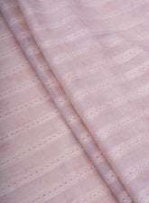 (Pre Cut-1 Meter) Pure Cotton Purple Color Jacqurad Lurex Fabric.